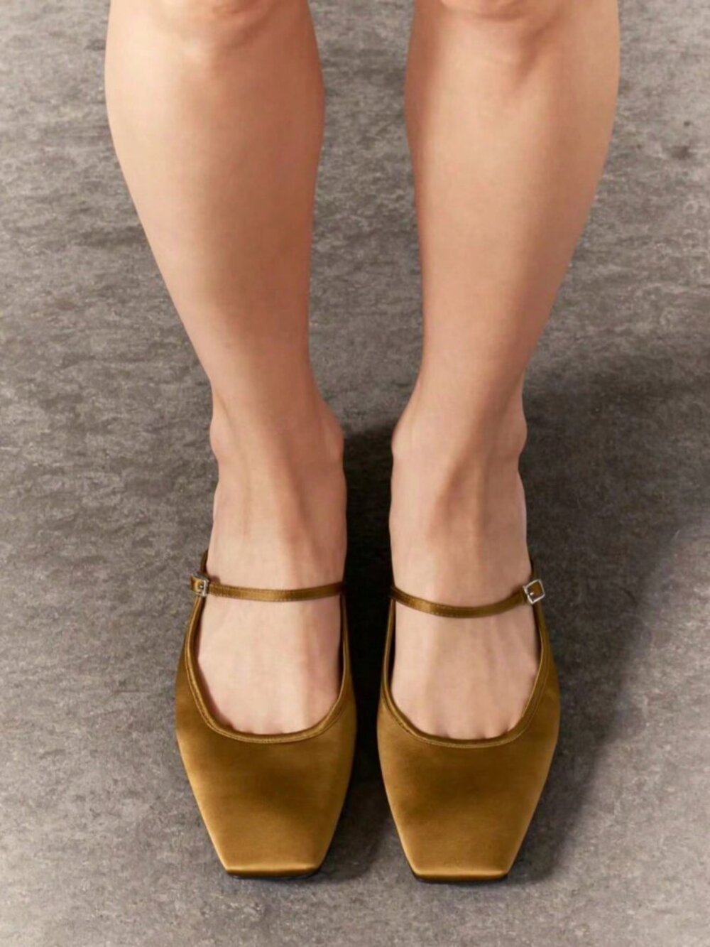 French Satin Women's Square Toe Mary Jane Mule Slip-On Loafers - Picture 5 of 5